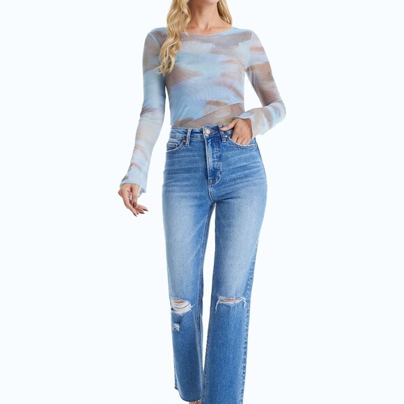 Bayeas Butt Lifting Distressed BYT5168 size 14W Petite - Picture 2 of 16